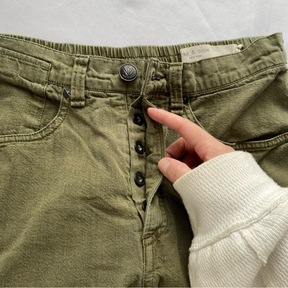 rag & bone Olive Drab Engineered Cotton Boho Jogger Pants Size 27 Best Seller - Picture 10 of 16